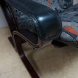 Chaise longue Siësta, Ingmar Relling pour Westnofa avec tapisserie de Joan Miró