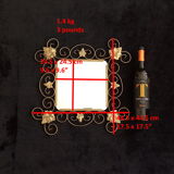 Square mirror with vine leaves and golden metal windings, 1960s