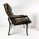 Mid Century Leather Armchair, Denmark, 1970s