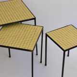 Tiled trundle tables, circa 1970