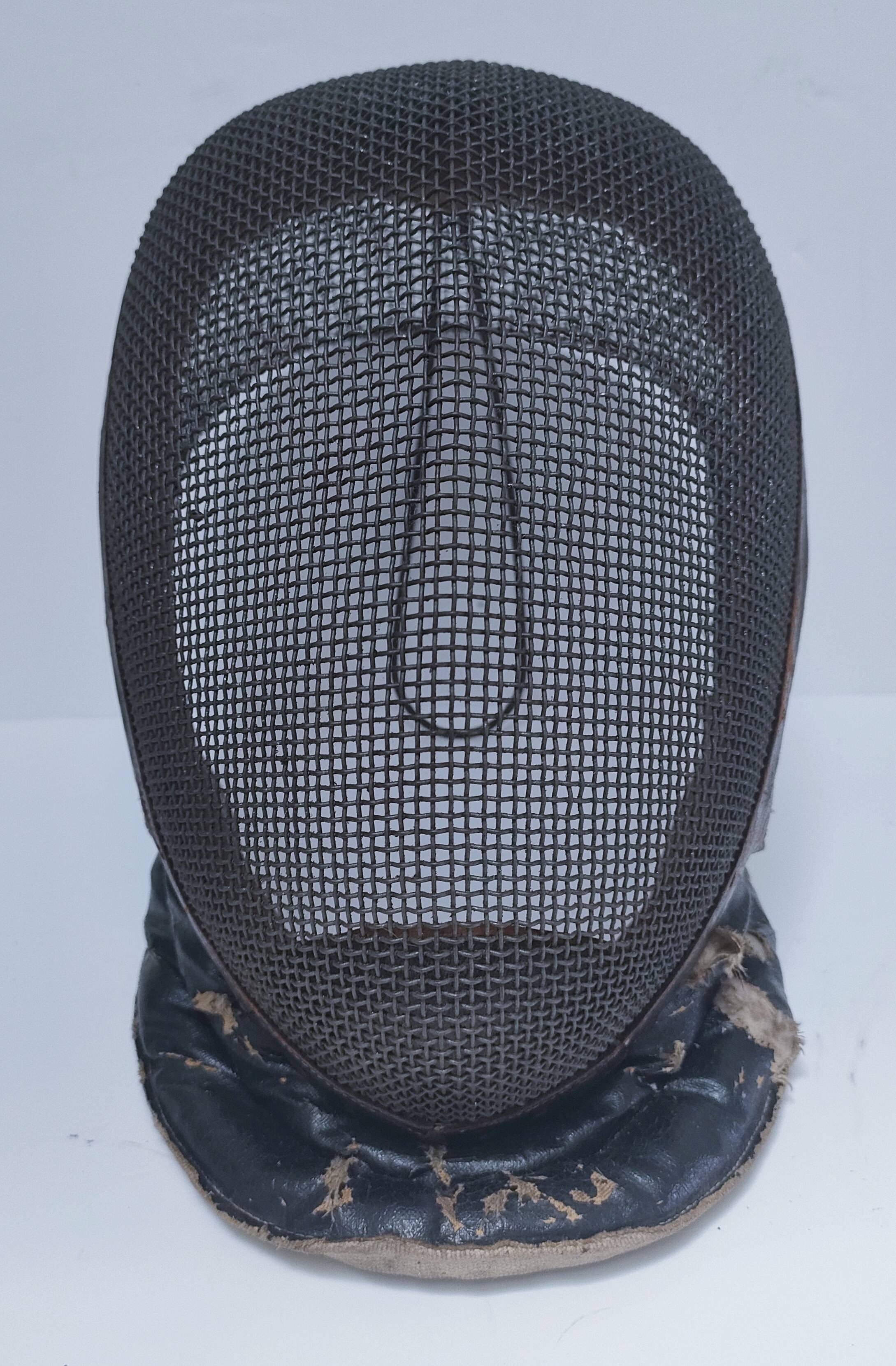 metal and leather fencing mask, early 20th century