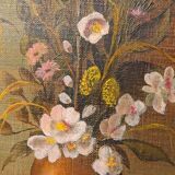 Canvas painting of a bouquet of flowers.