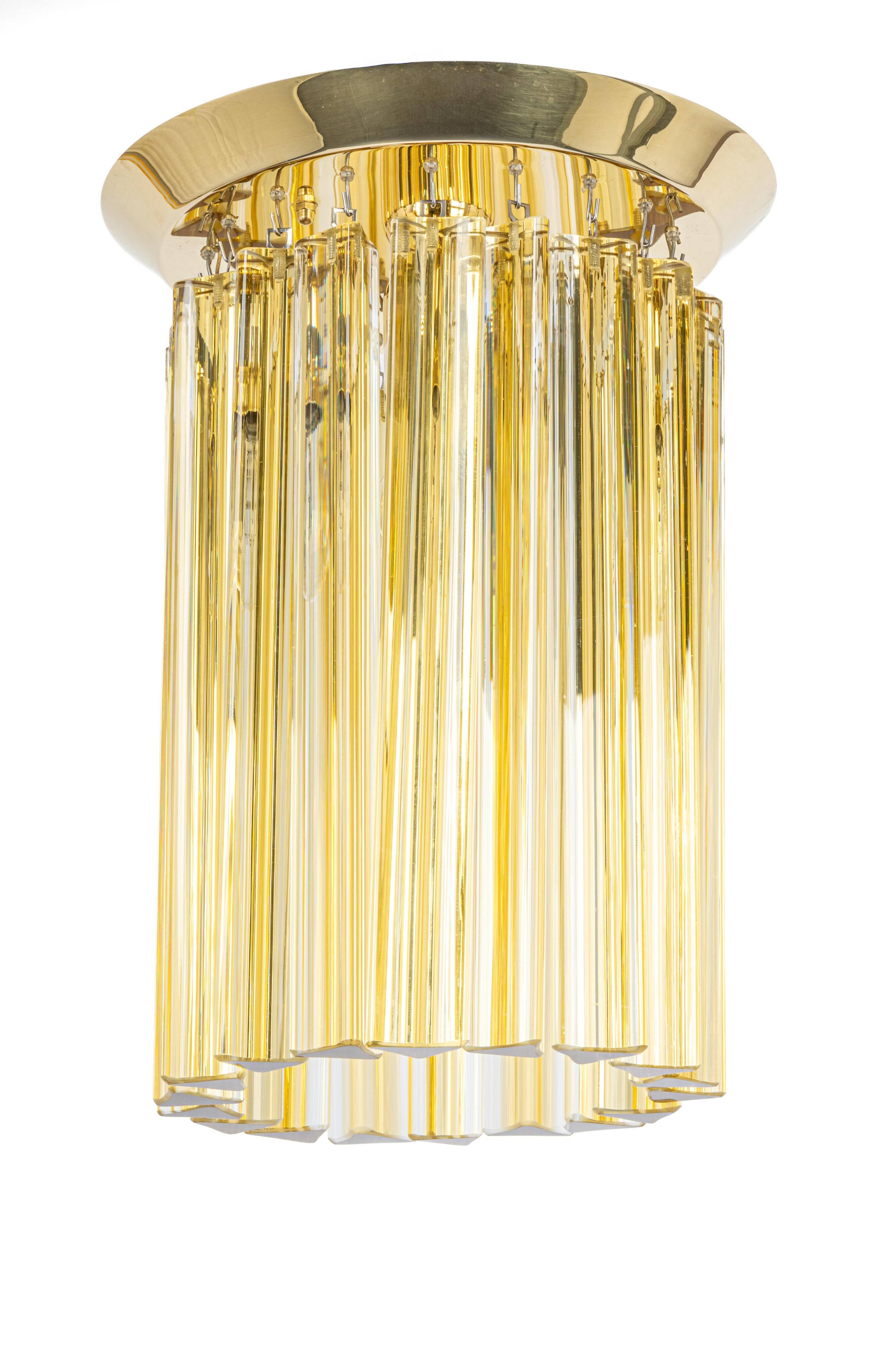Small Murano glass ceiling light designed by Venini for Kalmar, Austria, 1970s.