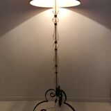 Glass lamp foot and wrought iron