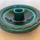 Green ceramic cellar rat candlestick