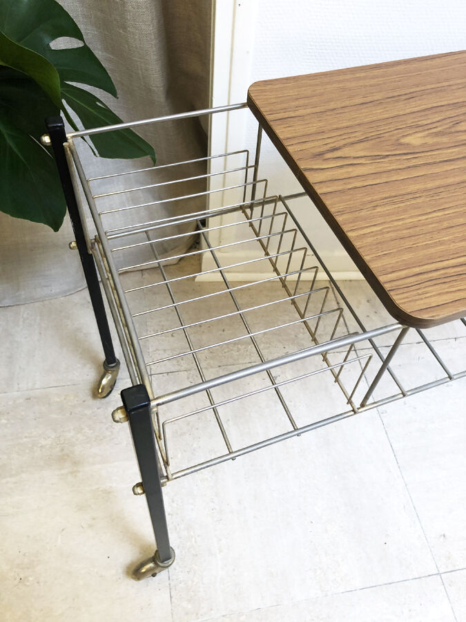 Vinyl door table with wheels, 1970