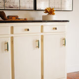 Old white buffet bakelite handles, 50s