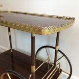 Table roulante en acajou et laiton dans le goût de la Maison Jansen