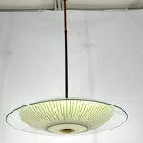 Lustre en verre incurvé du milieu du siècle des années 50