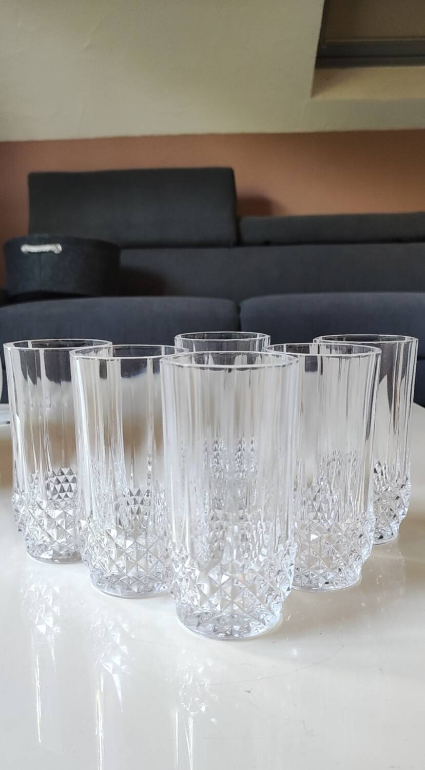 Set of 6 Water/Soda/Orangeade Glasses. Longchamp/Arques Crystal