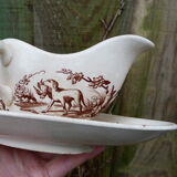 Saucière Terre de fer motif hunting