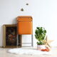 Folding chair in chrome metal and orange fabric 1970