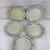 5 Assiettes plates anciennes Badonviller france