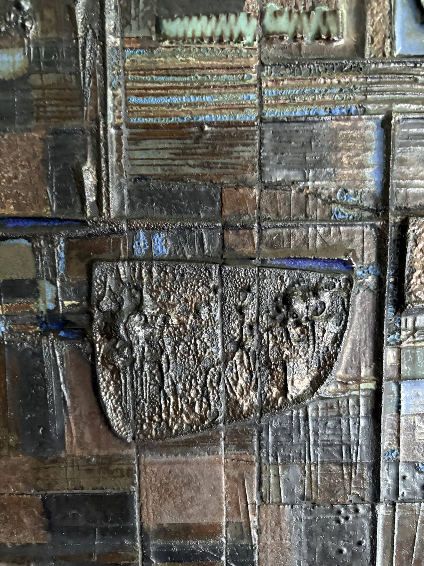 Brutalist Ceramic reliëf panel