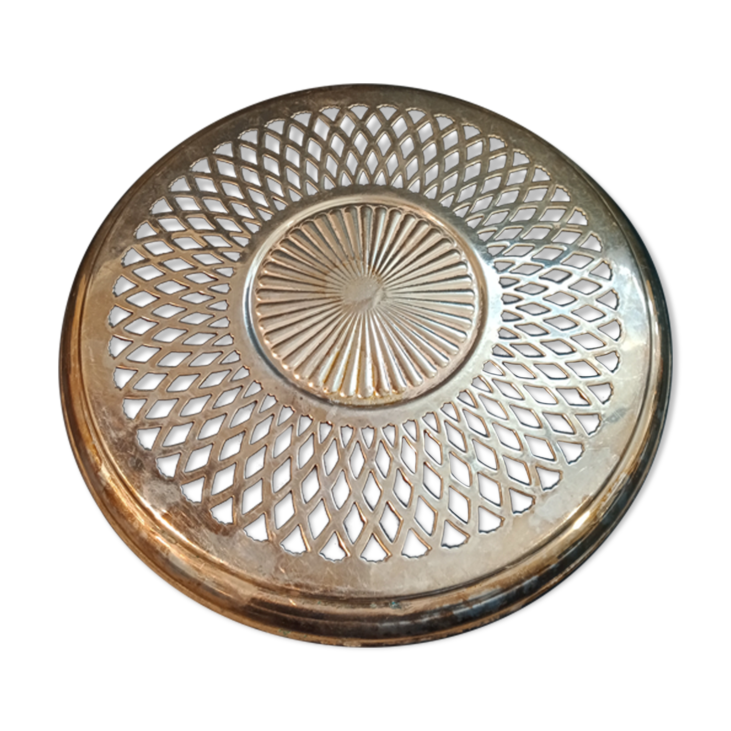 Silver metal table mat signed Saint Hilaire