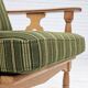Fauteuil en bois de chêne en laine d'ameublement, état d'origine.