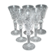 Cristallerie Lorraine, Series of 6 diamond cut crystal stemmed glasses 14.5cm
