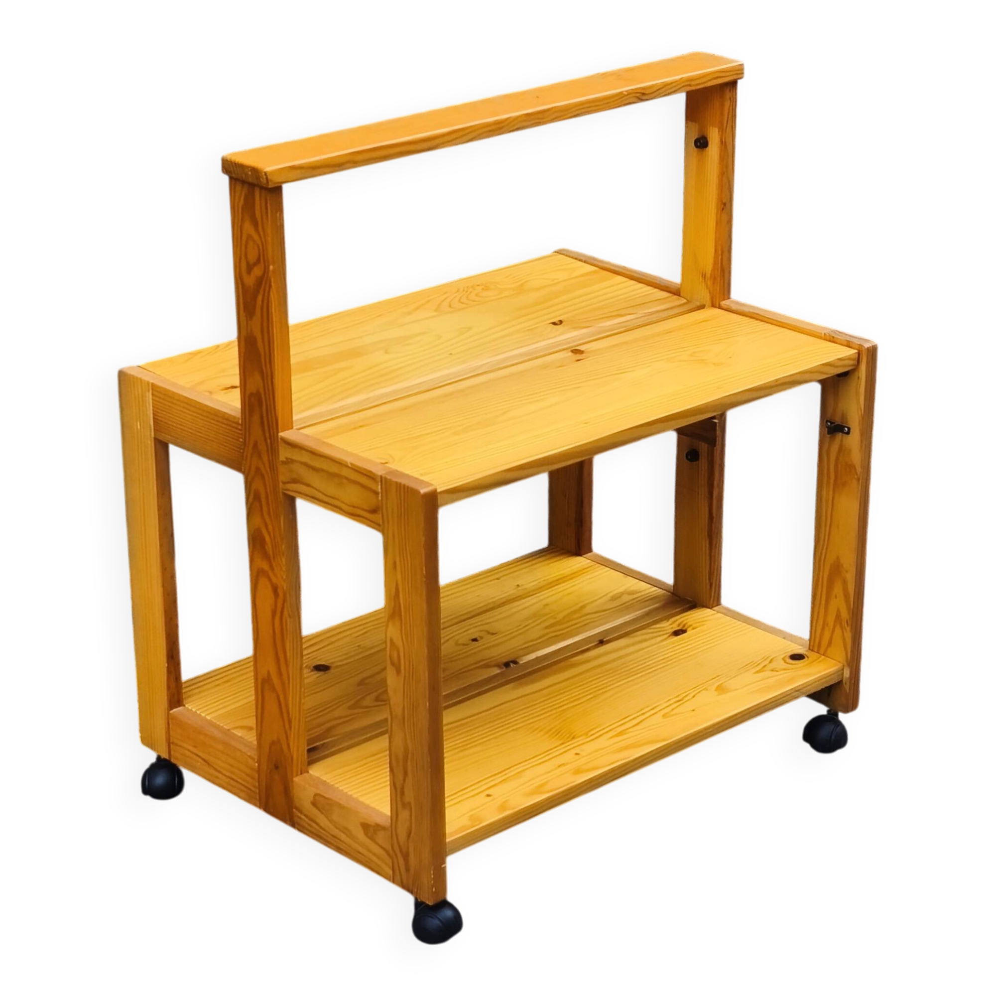 Scandinavian pine folding coffee table / serving table from the 1970s.