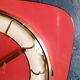 Vintage formica silent wall clock "English red Lutetia"