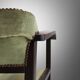 Art Deco Armchair in Black Lacquered Wood and Green Velvet, Belgium 1930s