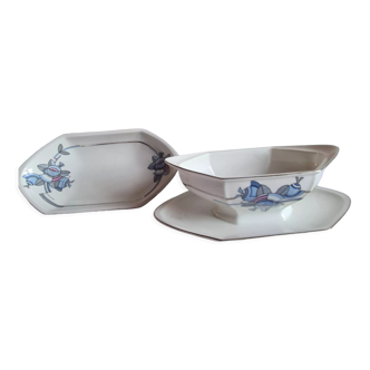 Lot saucier et ramequin porcelaine