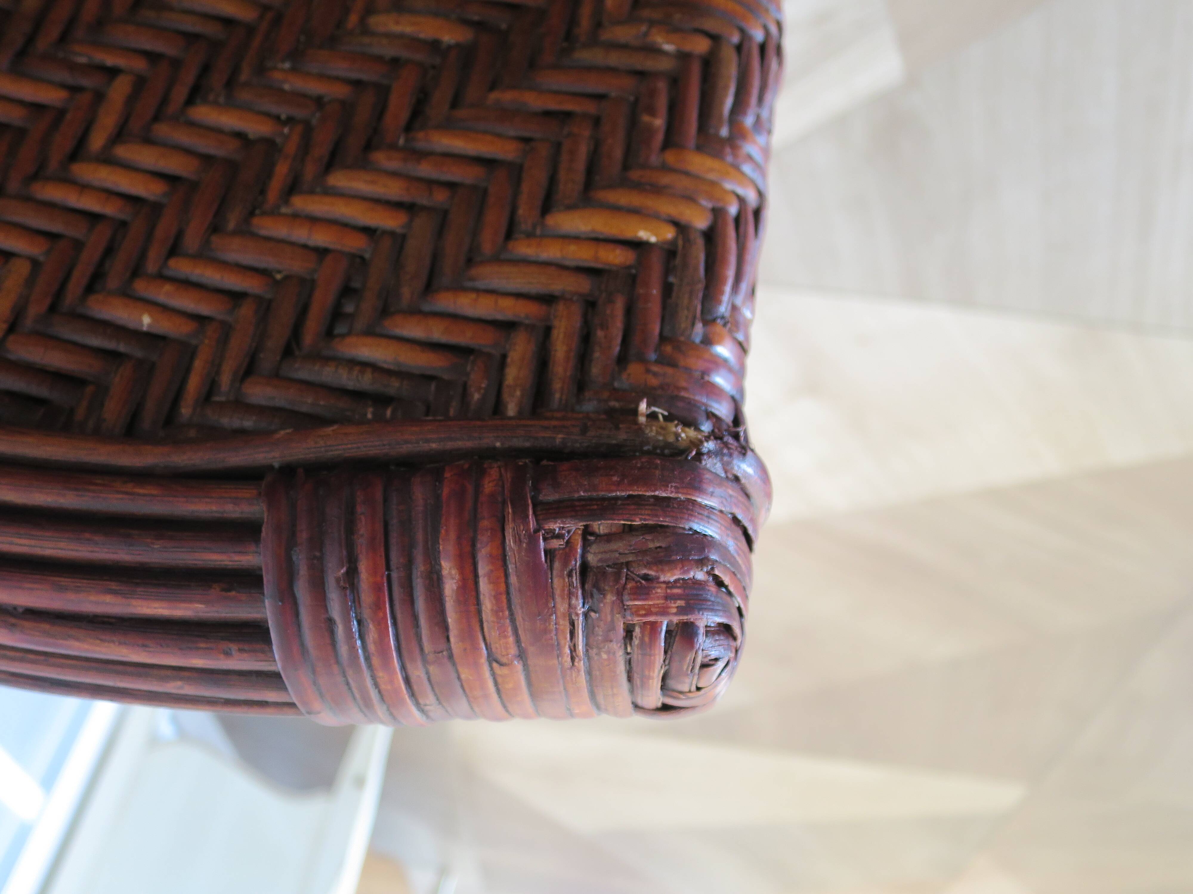 Woven rattan armchair, 1980s