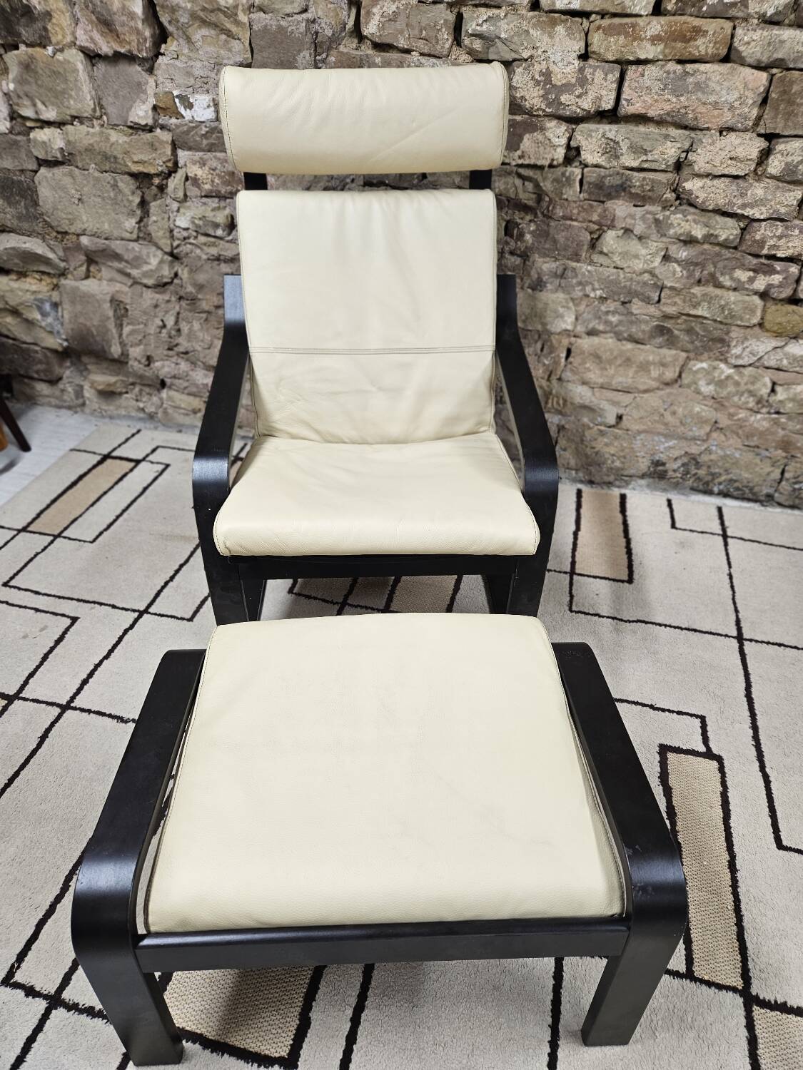 Lounge chair and its leather ottoman