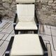 Fauteuil lounge et son ottoman cuir