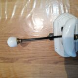 2 vintage wooden and ceramic coat hooks