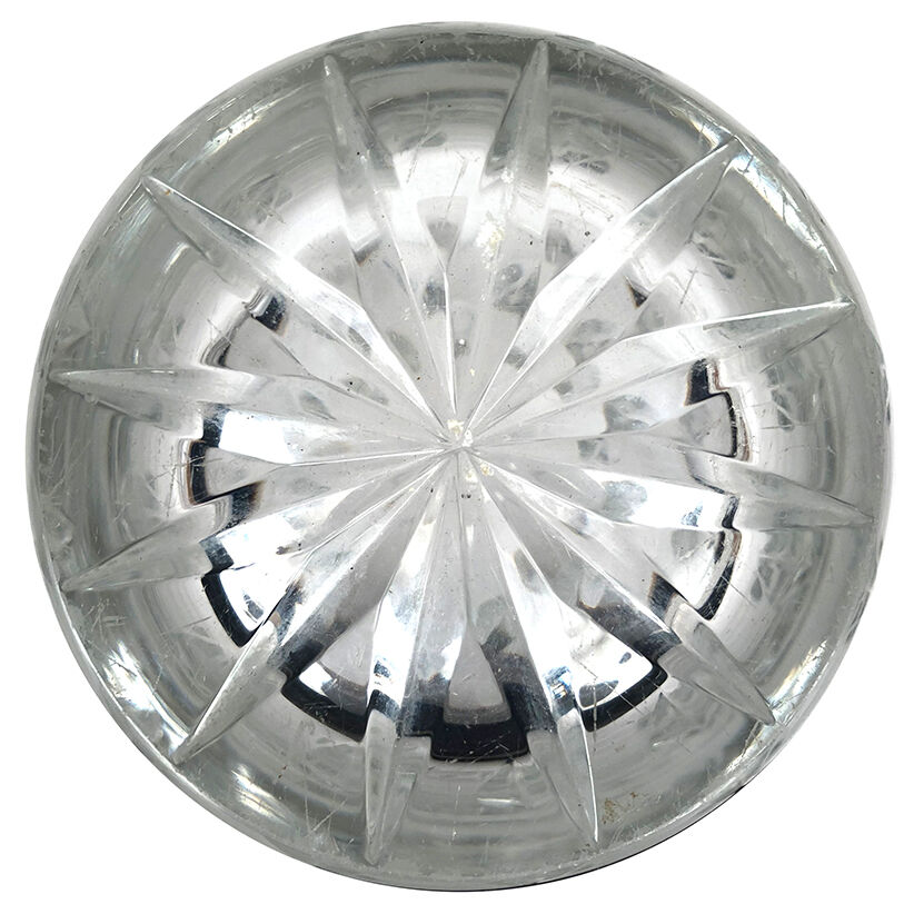 Large carved crystal vase