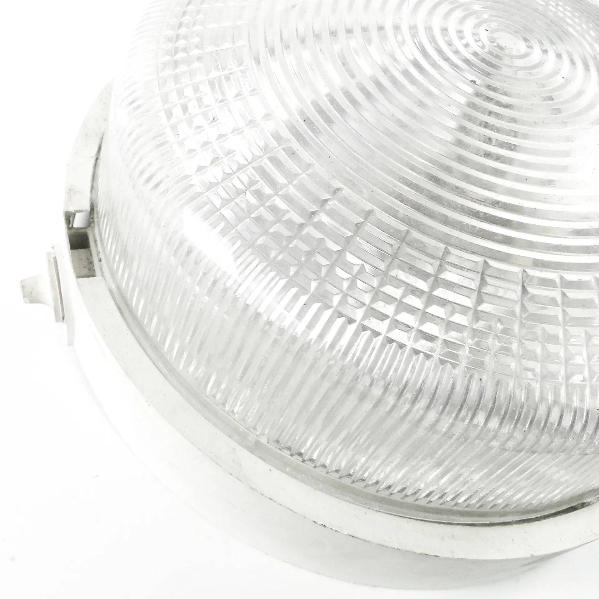 Lampe de plafond industrielle, plastique métal, Pologne, années 1970