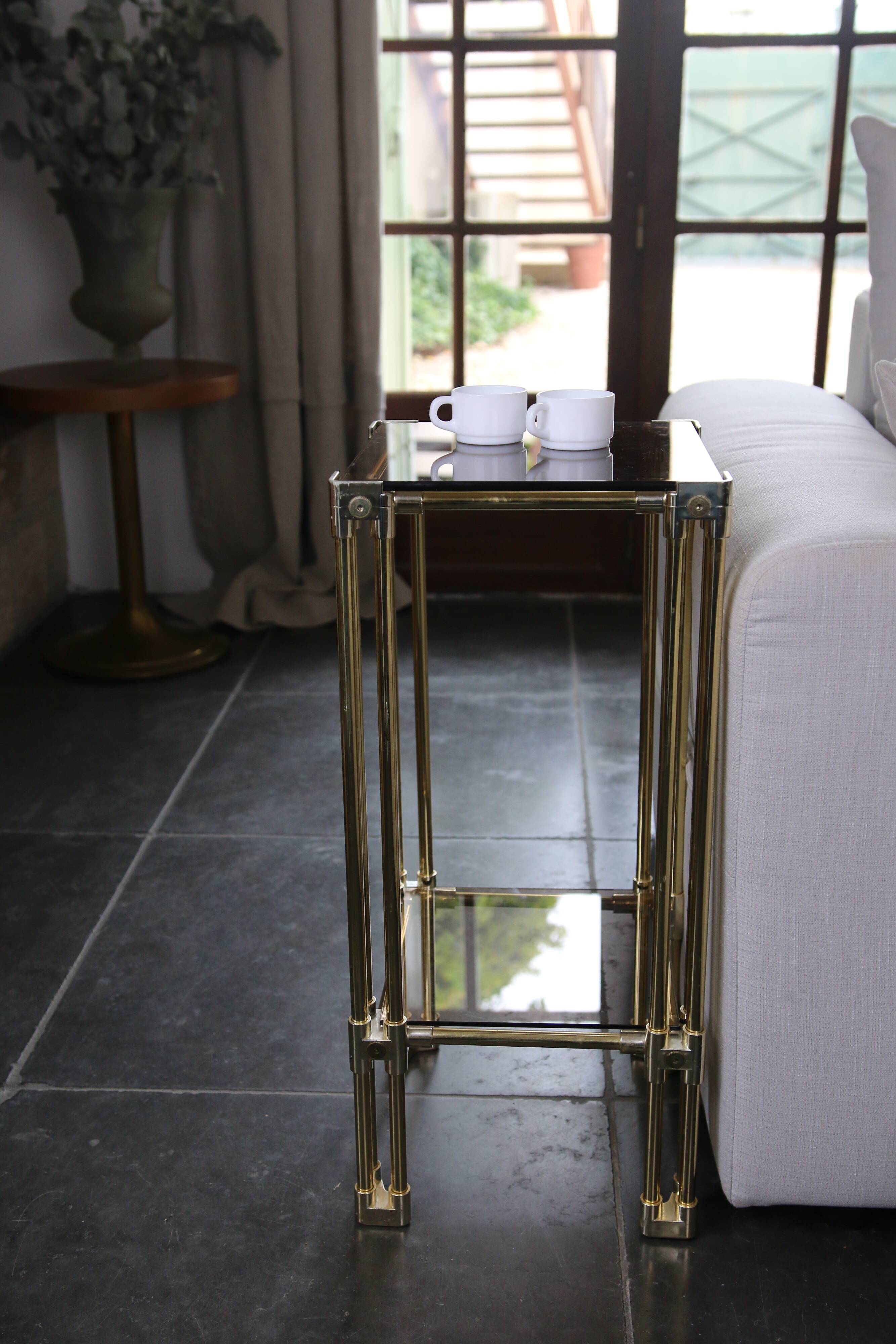 Brass side table, 1970s-1980s