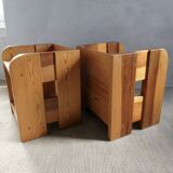 Pair of solid pine bedside tables