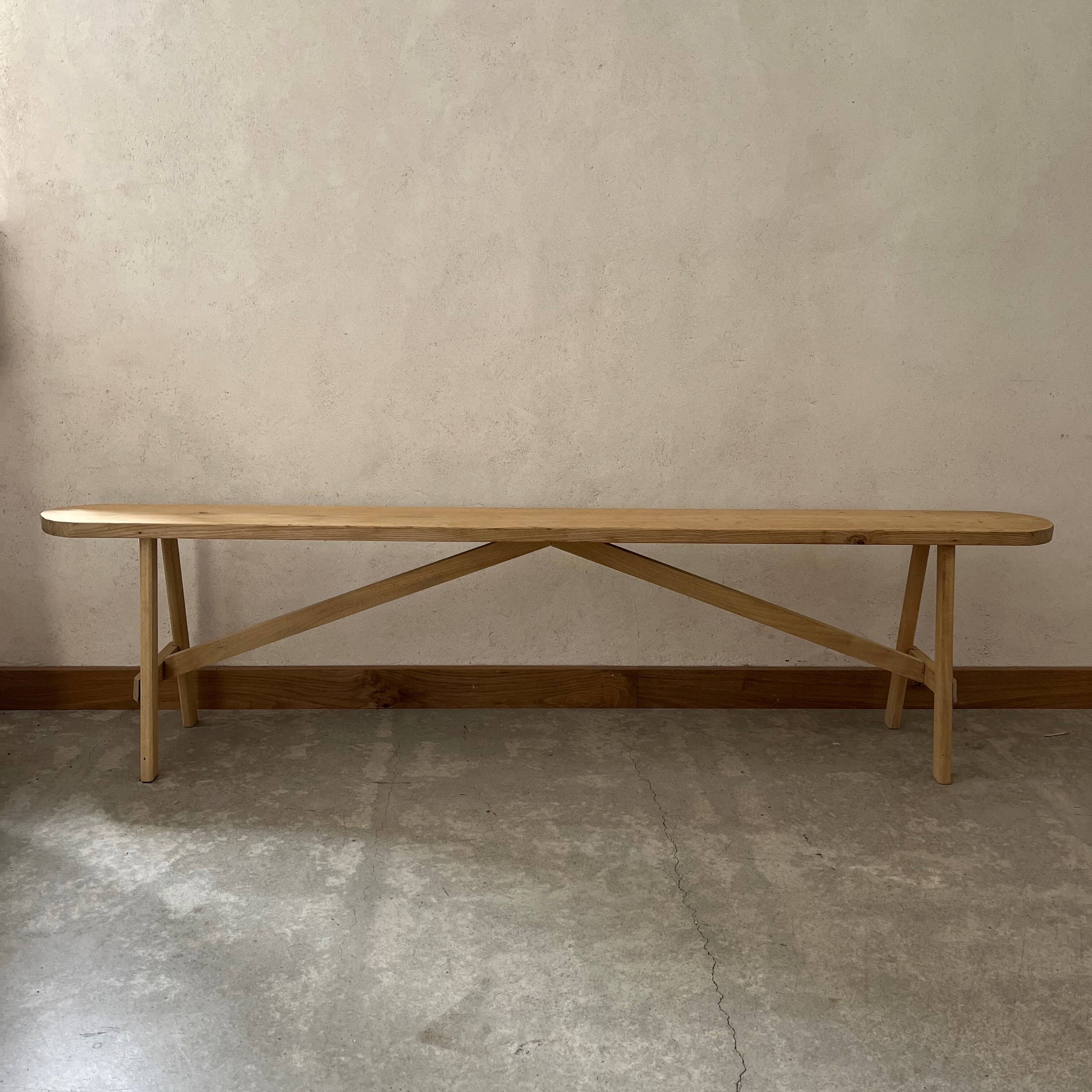 Raw wood bench