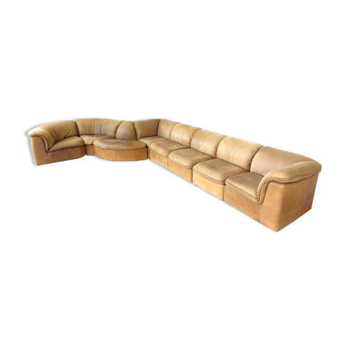 Vintage Modular Leather Sofa From, Modular Leather Sectional