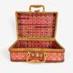 Vintage pink case in braided wicker and rope