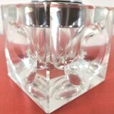 Briquet cube en verre design années 70