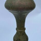 Oriental brass lamppost severe late 19th beautiful patina