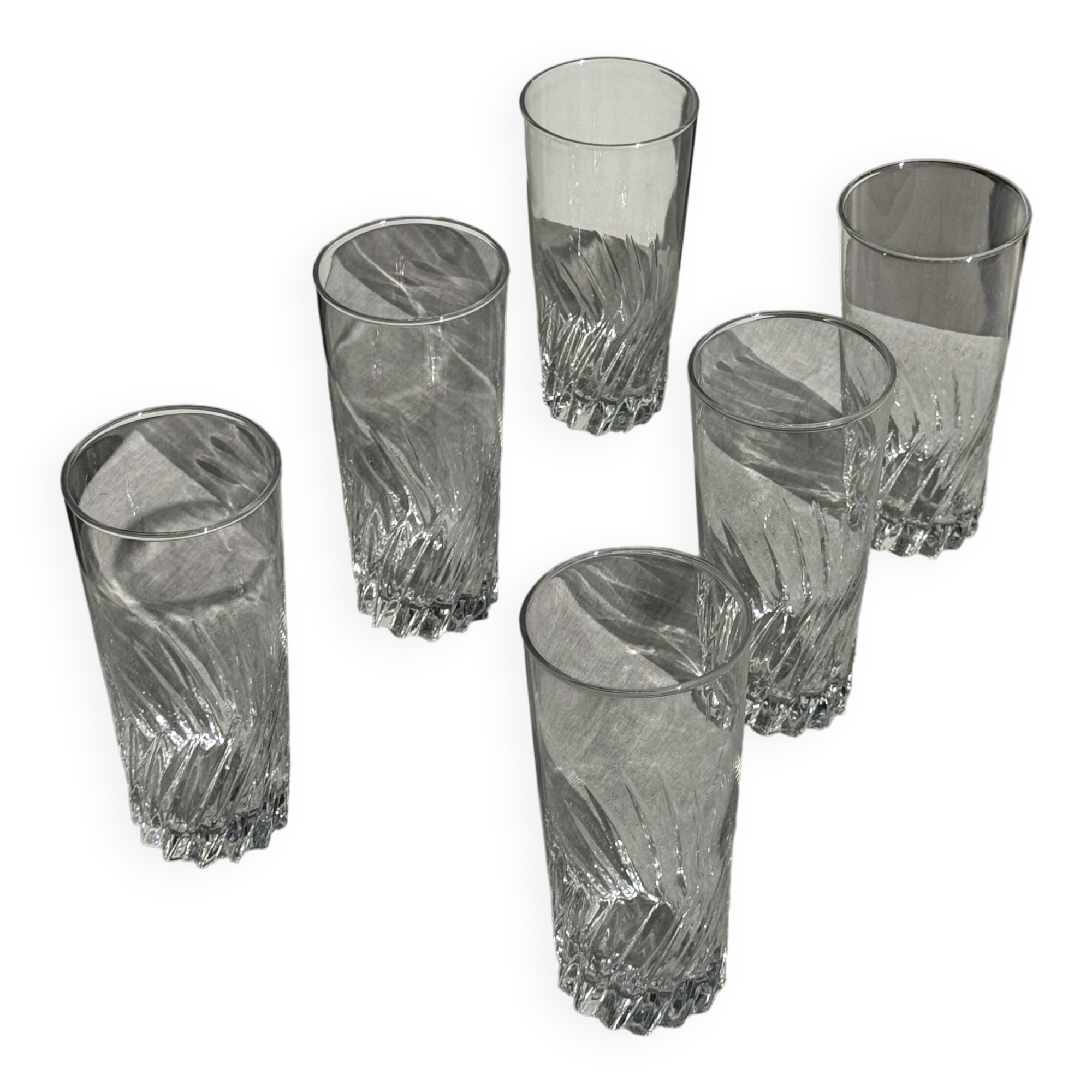 Set of 6 glass orangeade glasses H14.5 D7