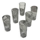 Set of 6 glass orangeade glasses H14.5 D7