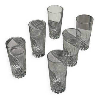 Set of 6 glass orangeade glasses H14.5 D7