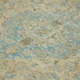 Handmade oriental contemporary 1980s 314 cm x 387 cm beige wool carpet