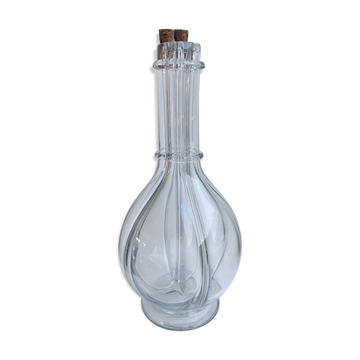 Liquor decanter with molded glass compartments early XXth