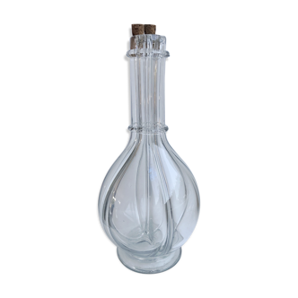 Liquor decanter with molded glass compartments early XXth