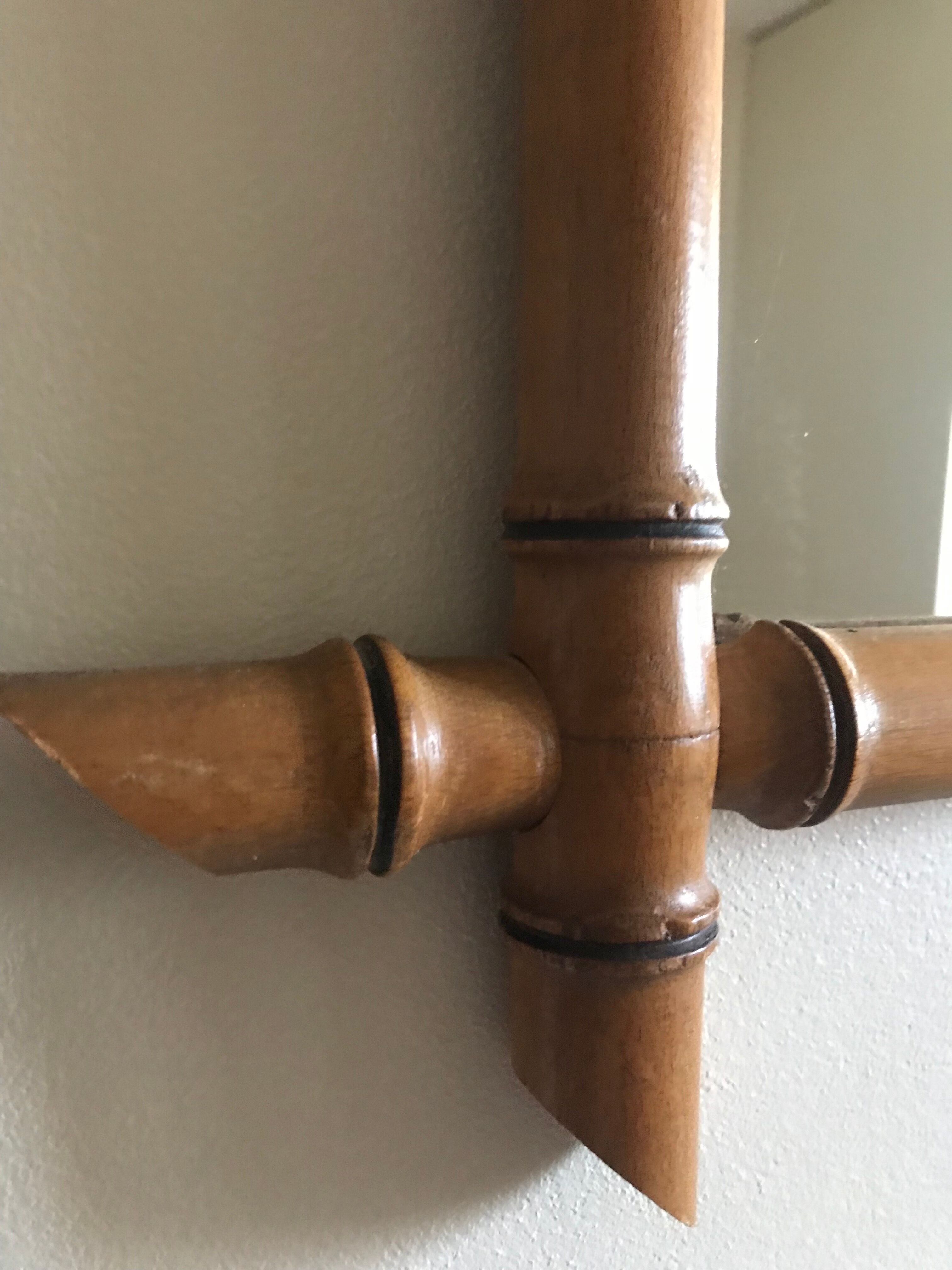 Bamboo carved wooden mirror