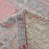 4x8 Soft Pink Geometric Handmade Vintage Rug, 128x242Cm