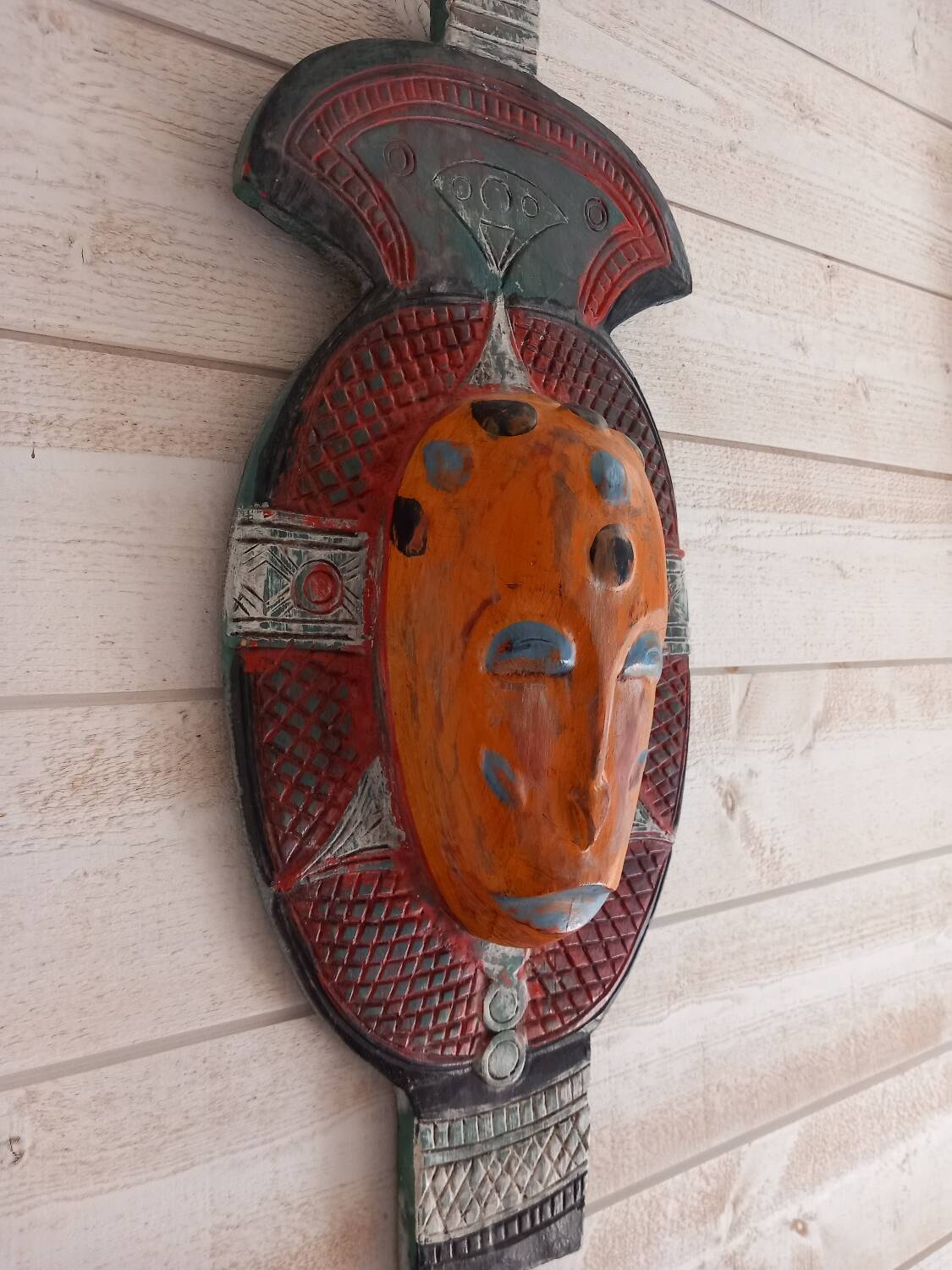 Colorful wooden tribal mask