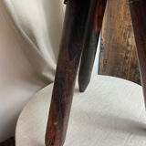 French tripod farm stool in wood, 1960s