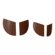 Paire d'appliques vintage bois thermoformé et verre sablé, France, 1980