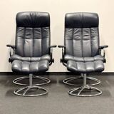 Ekornes Stressless Chair with Ottoman - Chrome Frame (1970s)(Price for One)